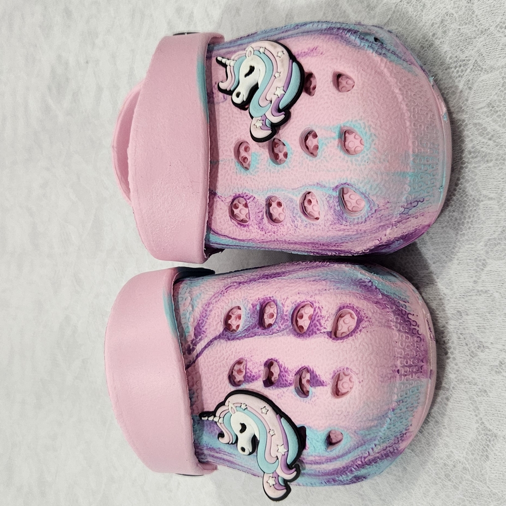 Pink and Purple Unicorn Slippers with Plush Material. #044.